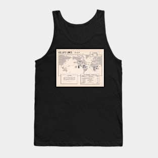 Old World Coffee Bean Exports Map (1854) Vintage Cafe Beverage US Import Atlas Tank Top